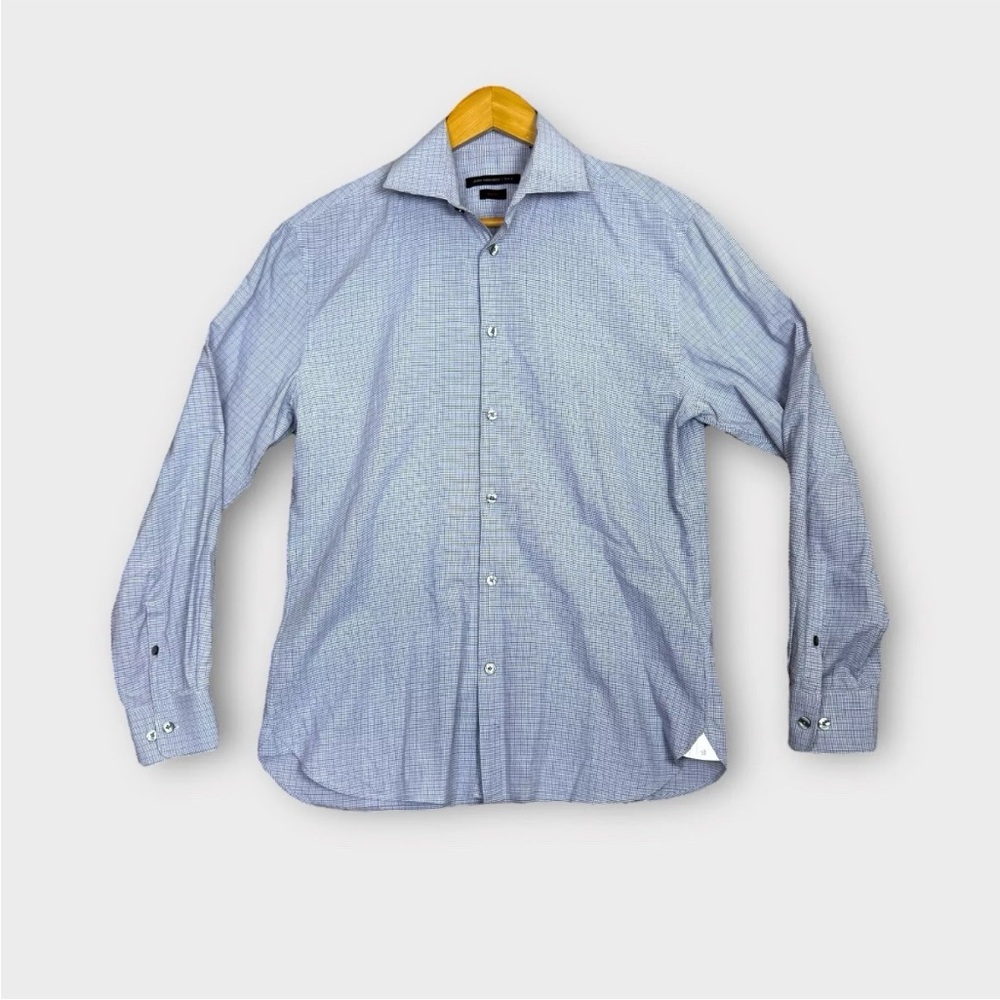John Varvatos USA Dress Shirt Mens 15 - 32/33 Slim Fit Button Front L/S Check